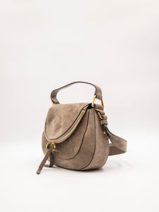 Mini Bag Coccinelle Sole in Suede Taupe