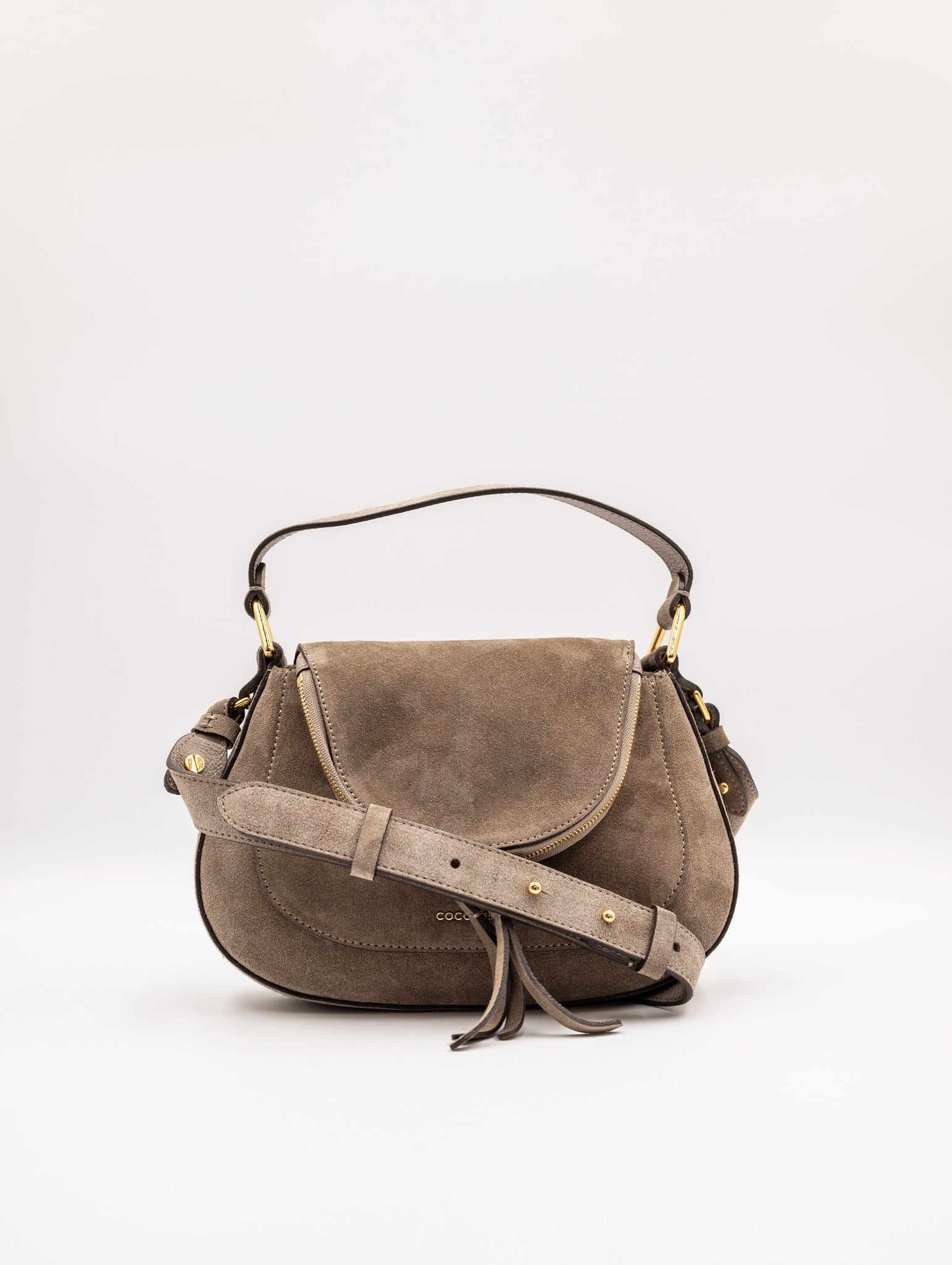 Mini Bag Coccinelle Sole in Suede Taupe