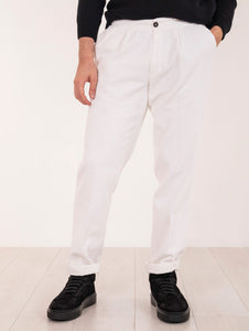Pantalone Jogging Devore in Velluto Rocciatore Bianco