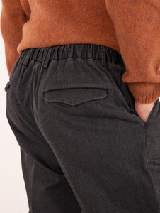 Pantalone Devore in Cotone Cover Melange Nero e Grigio