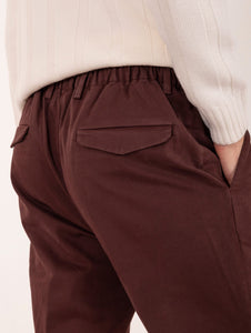 Pantalone Chino Devore in Raso di Cotone Superpima Ruggine