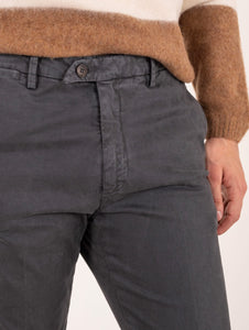 Pantalone Devore Well Fit in Cotone Grigio Scuro