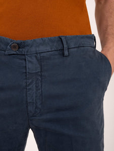 Pantalone Devore Well Fit in Cotone Blu