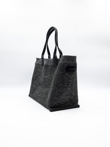 Borsa Shopping Fri-Yay Marta in Maglia Laminata Nera e Argento