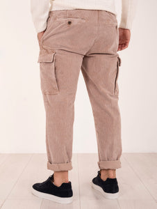 Pantalone Cargo Myths in Velluto a Coste Sabbia
