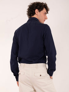 Camicia Orian in Jersey e Cashmere Blu