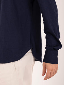 Camicia Orian in Jersey e Cashmere Blu