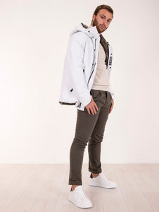 Giubbotto Reversibile People of Shibuya Kore in Gore-Tex Bianco e Oliva