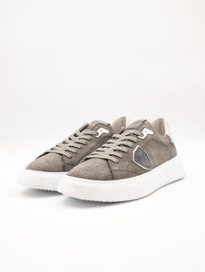 Sneakers Philippe Model Low Temple in Nabuk Antracite