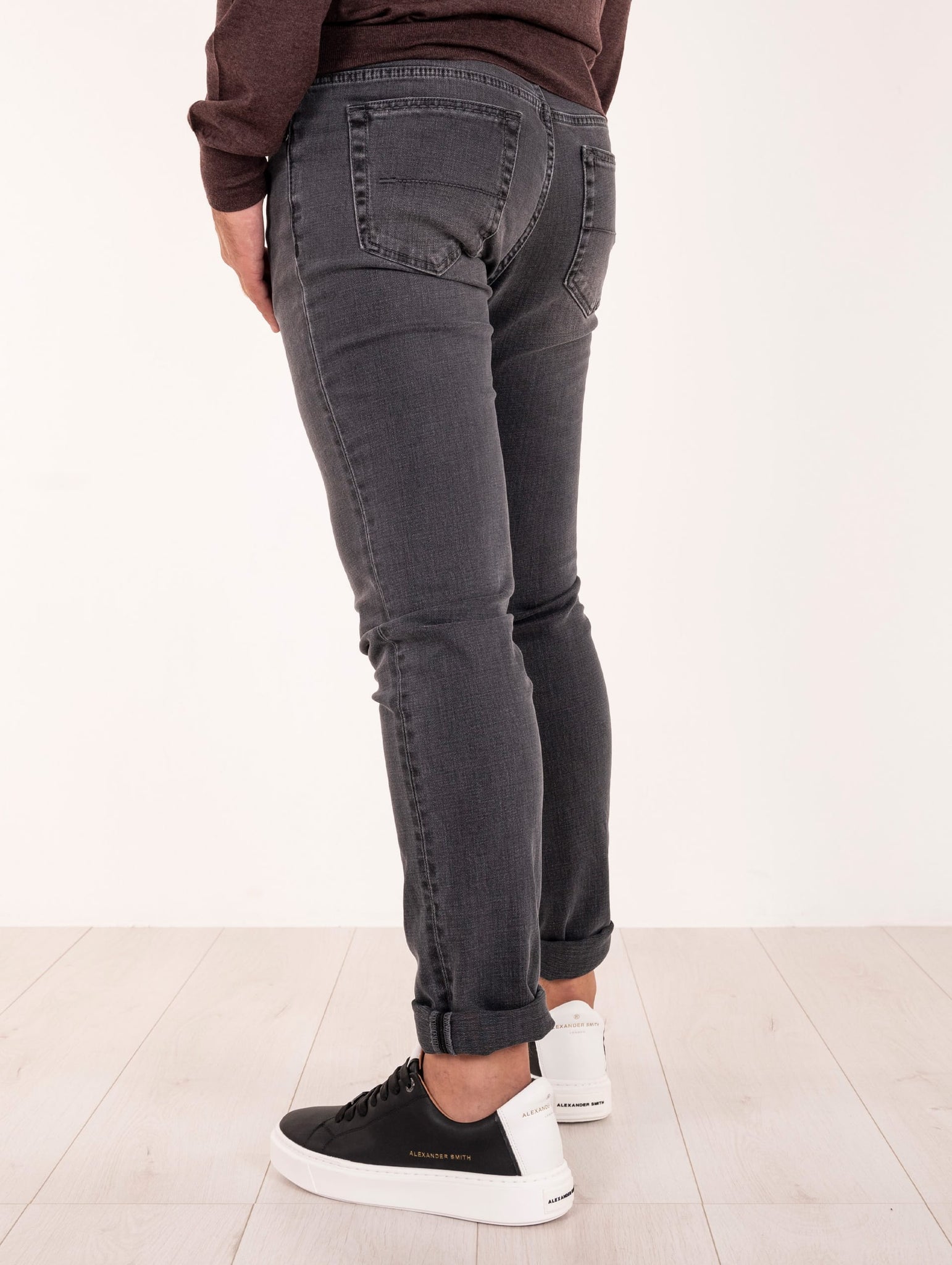 Jeans Re-Hash in Cotone Stretch Denim Nero