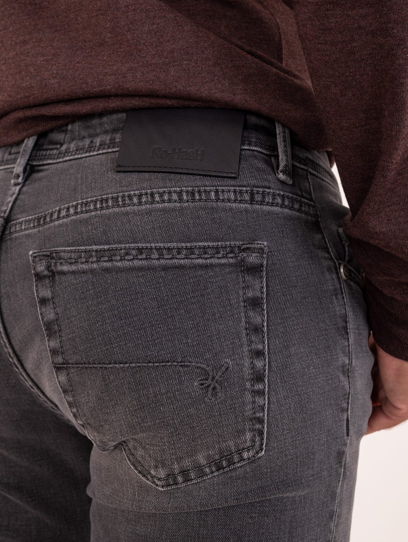 Jeans Re-Hash in Cotone Stretch Denim Nero