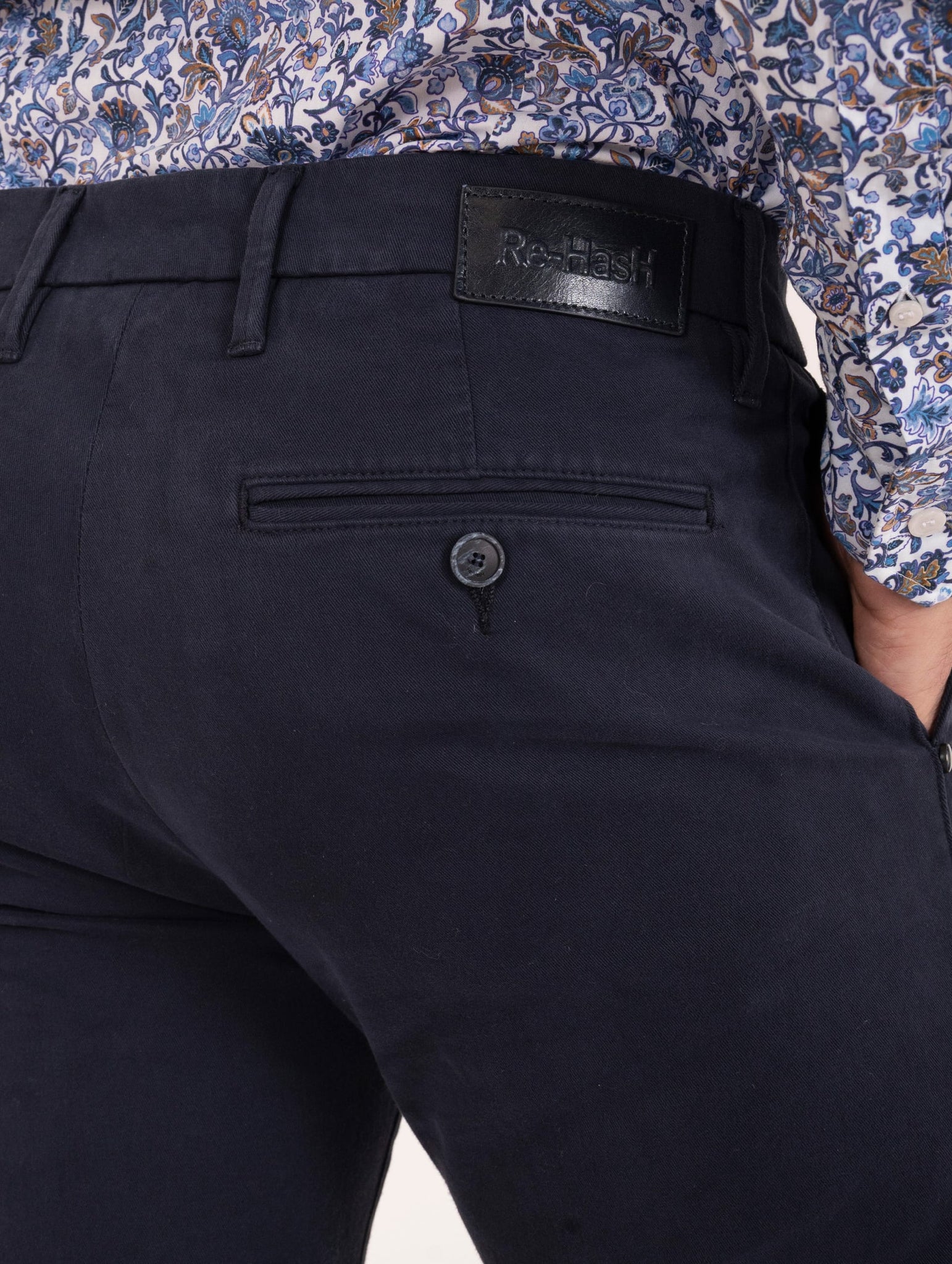Pantalone Slim Re-Hash in Cotone Blu