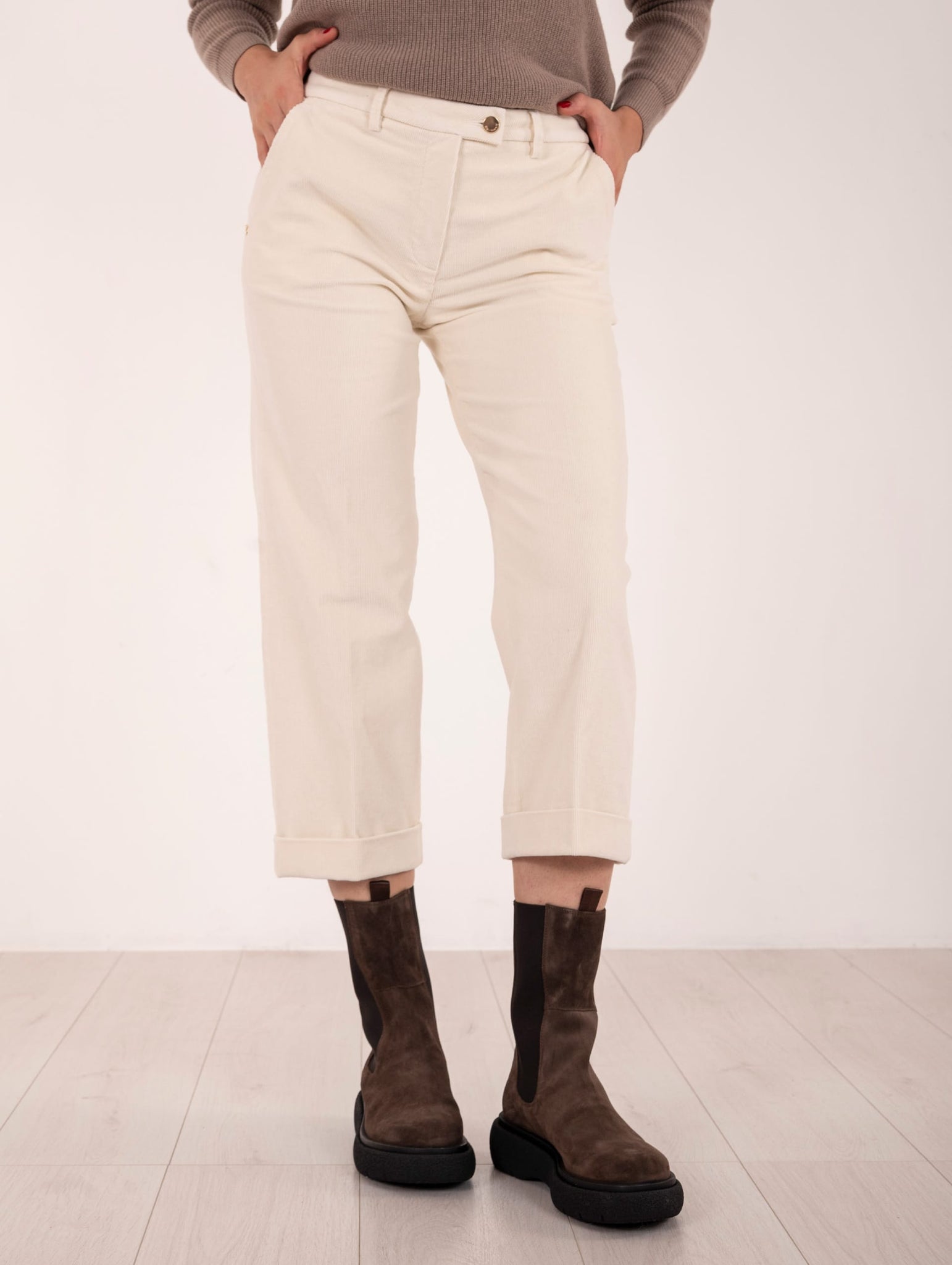 Pantalone Nelly Re-Hash in Velluto Panna