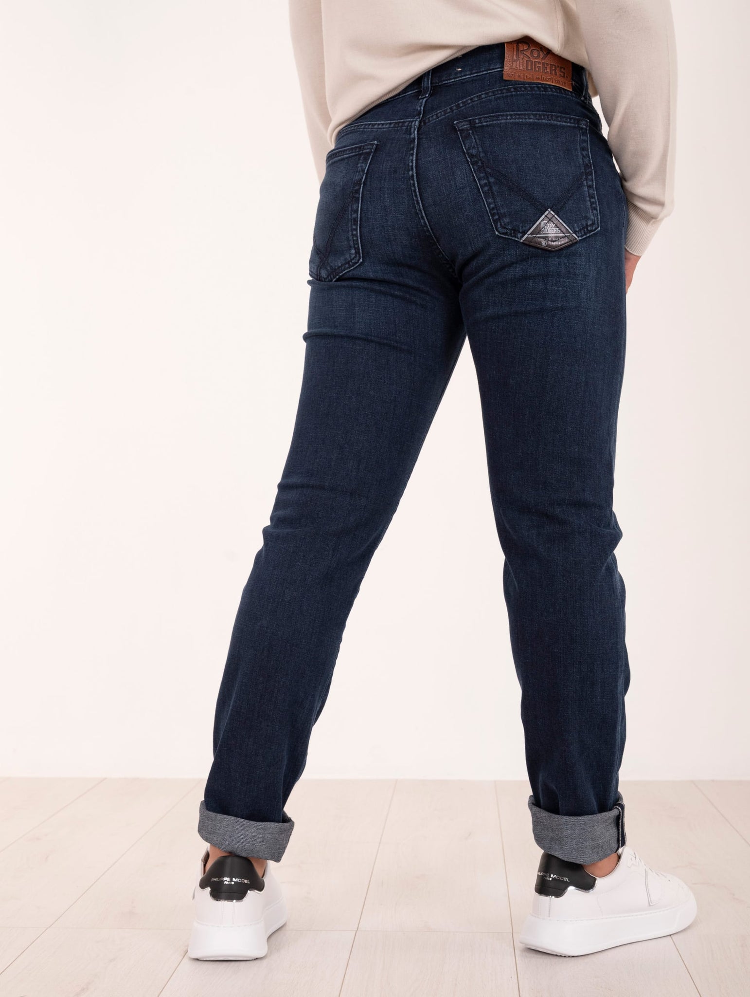 Jeans Roy Roger's Columbus in Cotone Stretch Denim Scuro