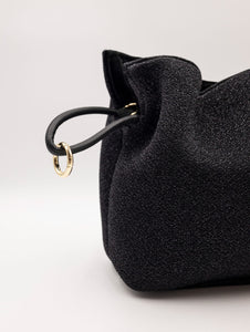 Secchiello Via Mail Bag In Lurex e Velluto Nero