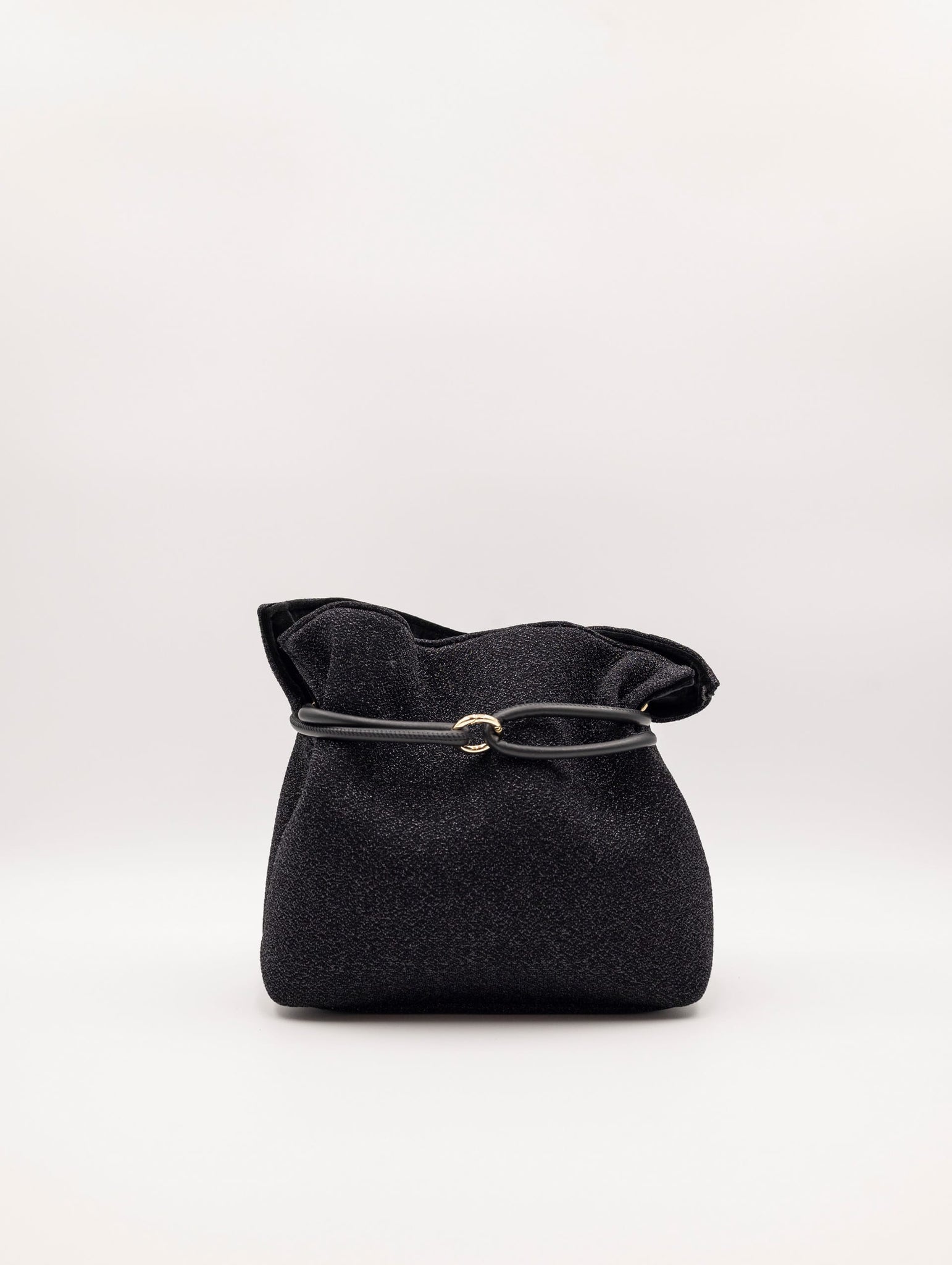 Secchiello Via Mail Bag In Lurex e Velluto Nero