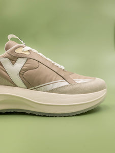 Sneakers Y-Say Nylo in Tessuto Tecnico e Pelle Beige