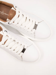 Sneakers Alexander Smith in Pelle Bianca e Tabacco