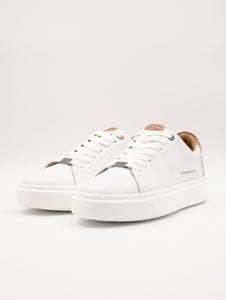 Sneakers Alexander Smith in Pelle Bianca e Tabacco