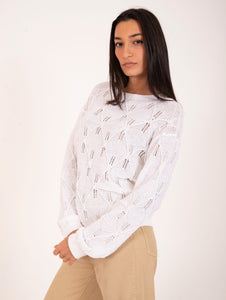 Maglia Anneclaire in Cotone Bianca