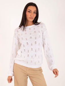 Maglia Anneclaire in Cotone Bianca