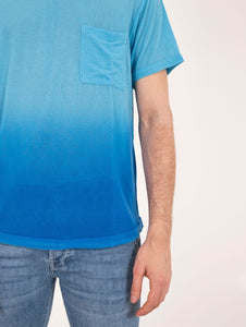 T-Shirt Daniele Fiesoli Degradè Misto Cashmere Turchese e Azzurro