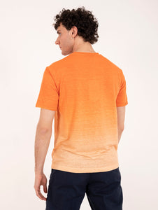 T-Shirt Daniele Fiesoli in Lino Sfumato Arancio