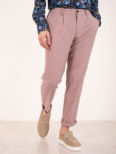 Pantalone Devore Chino in Candy Wool Rosa