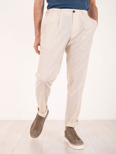 Pantalone Devore Chino in Solaro Super Light 120 Latte