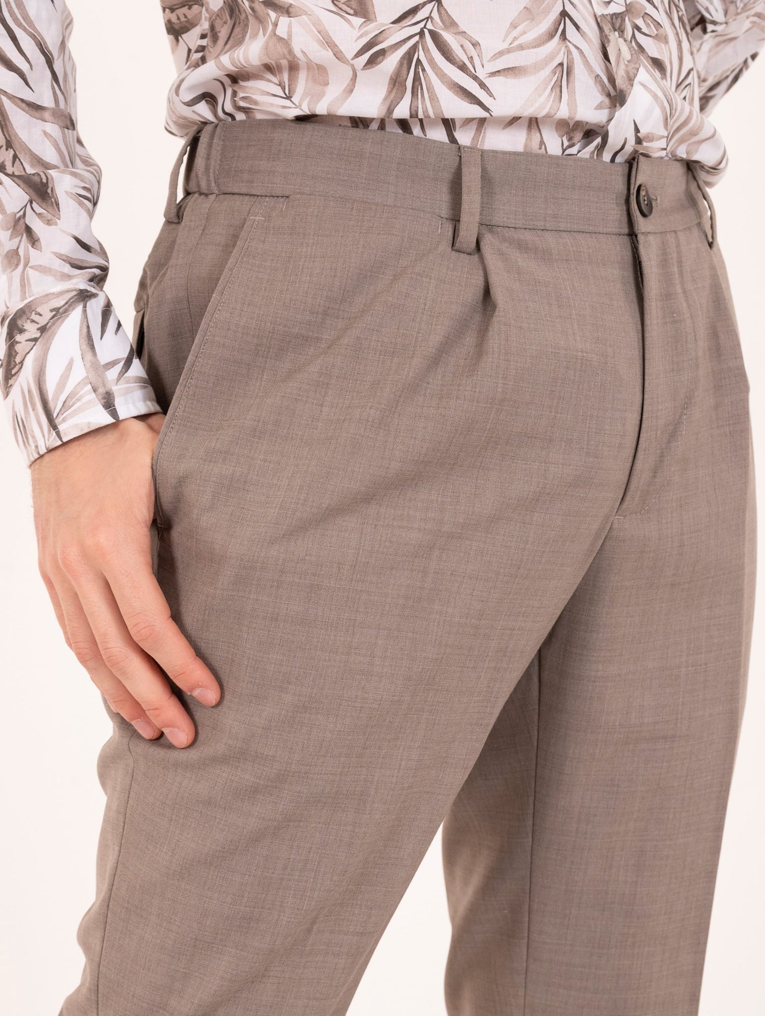 Pantalone Devore Chino in Solaro Super Light 120 Sabbia