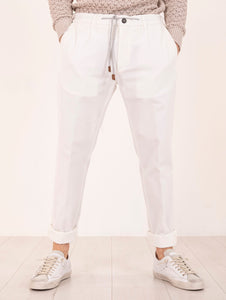 Pantalone Jogger Eleventy Milano in Cotone Bianco