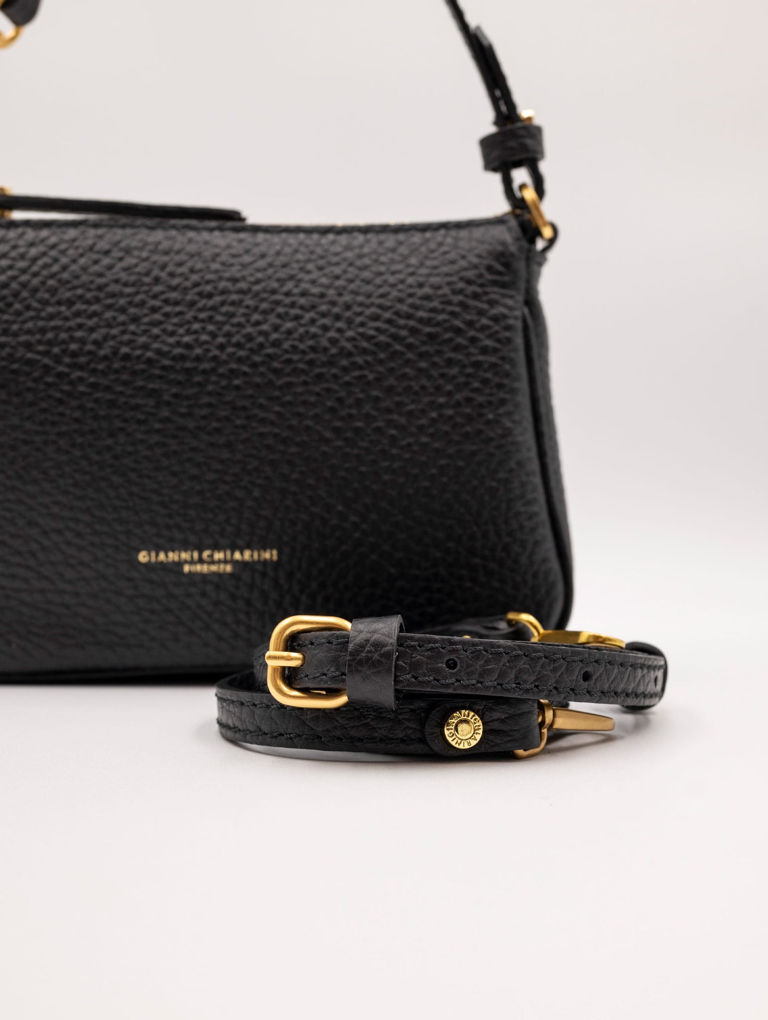 Minibag Brooke Gianni Chiarini In Pelle Martellata Nera