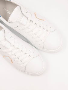 Sneakers Philippe Model Temple in Pelle Bianca e Denim