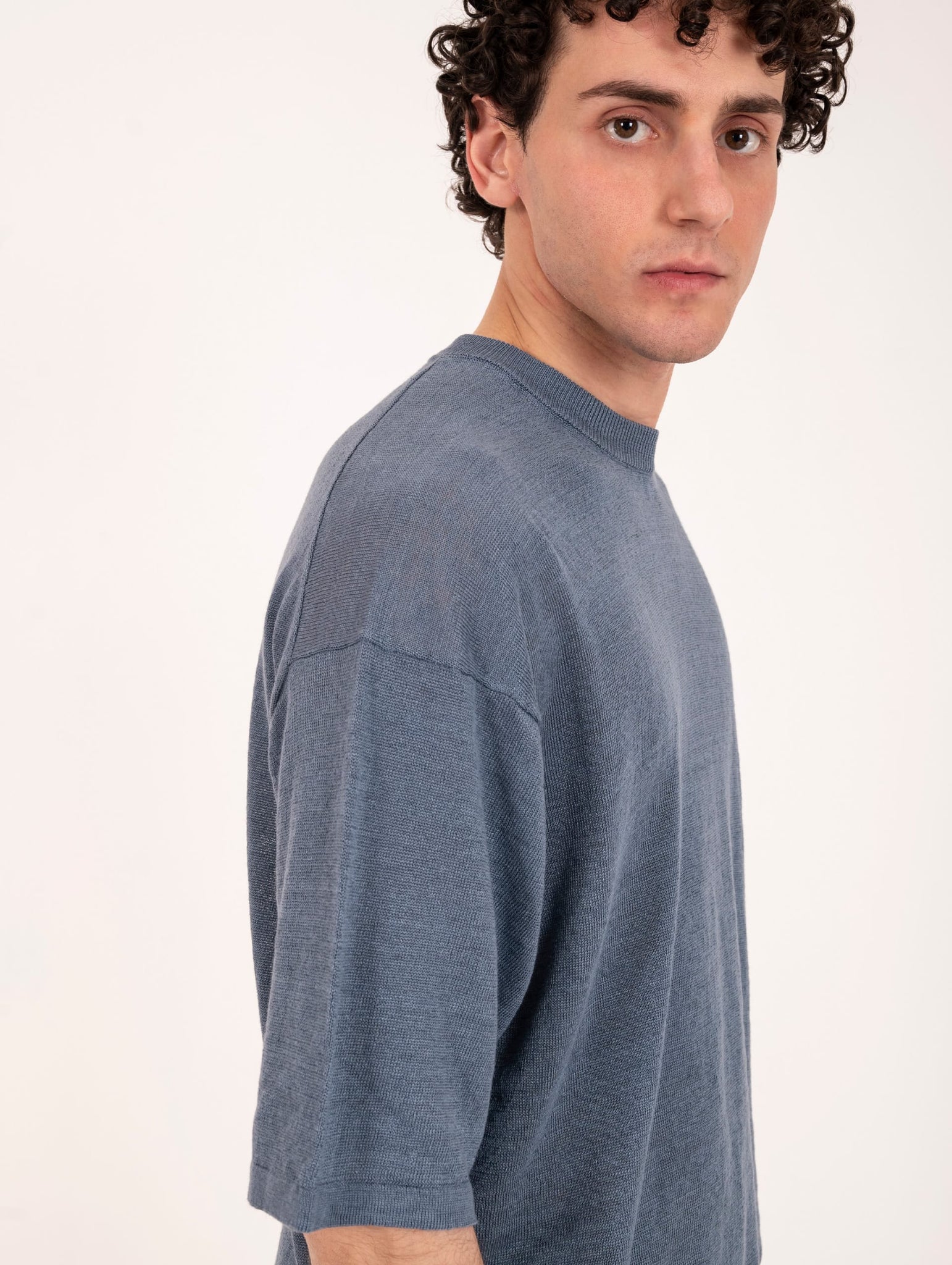 Maglia Girocollo M/M Roberto Collina in Lino Denim