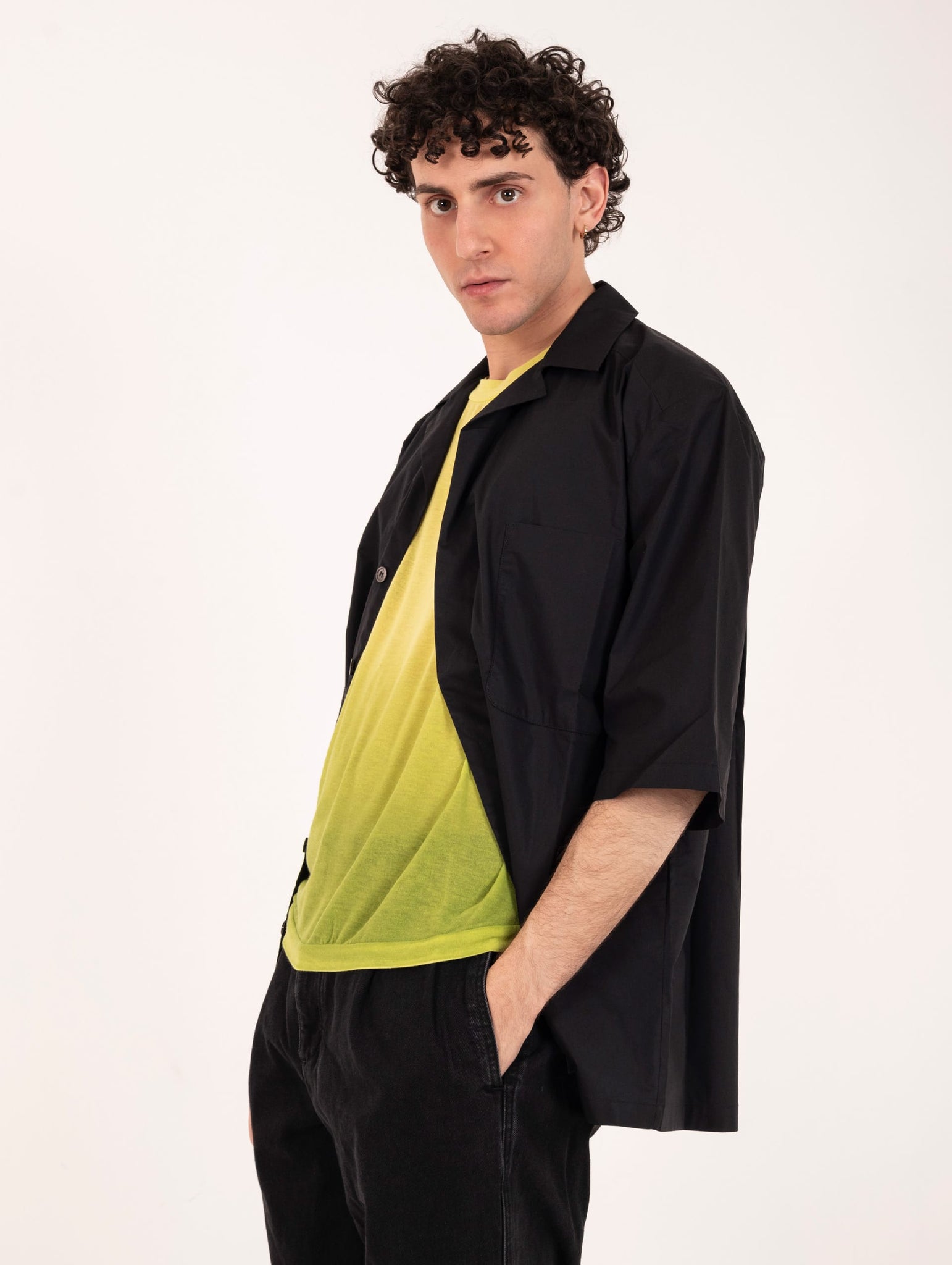 Overshirt M/M Roberto Collina in Cotone Nero