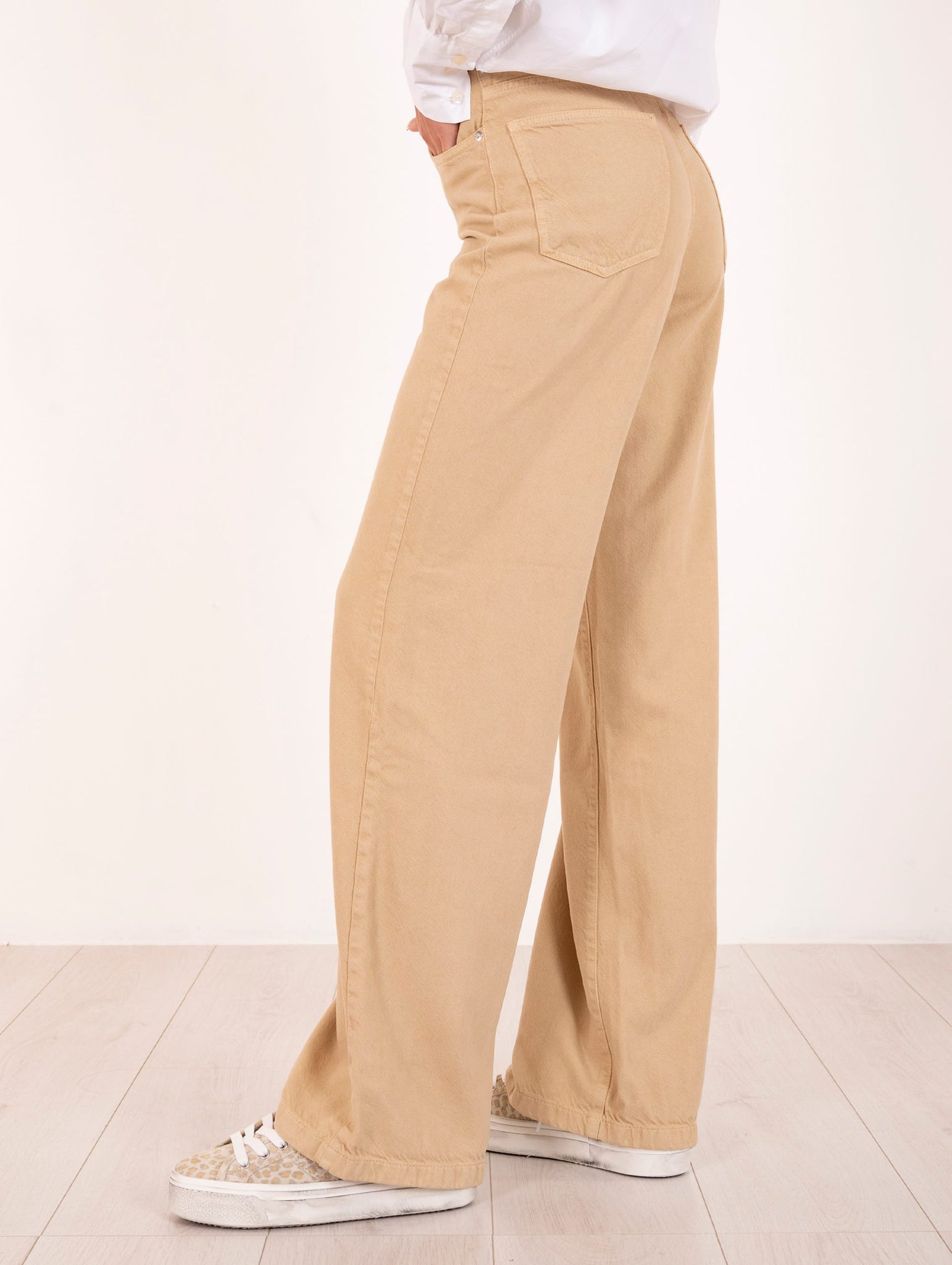 Pantalone Marta Roy Roger's in Lyocell e Cotone Sabbia