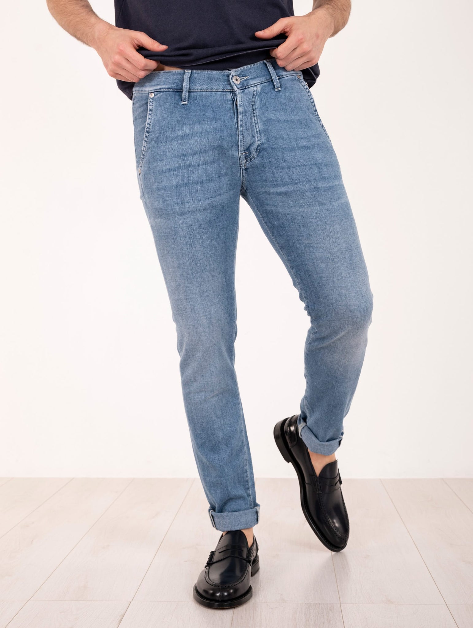 Jeans Roy Roger's Royales in Denim Candiani Chiaro