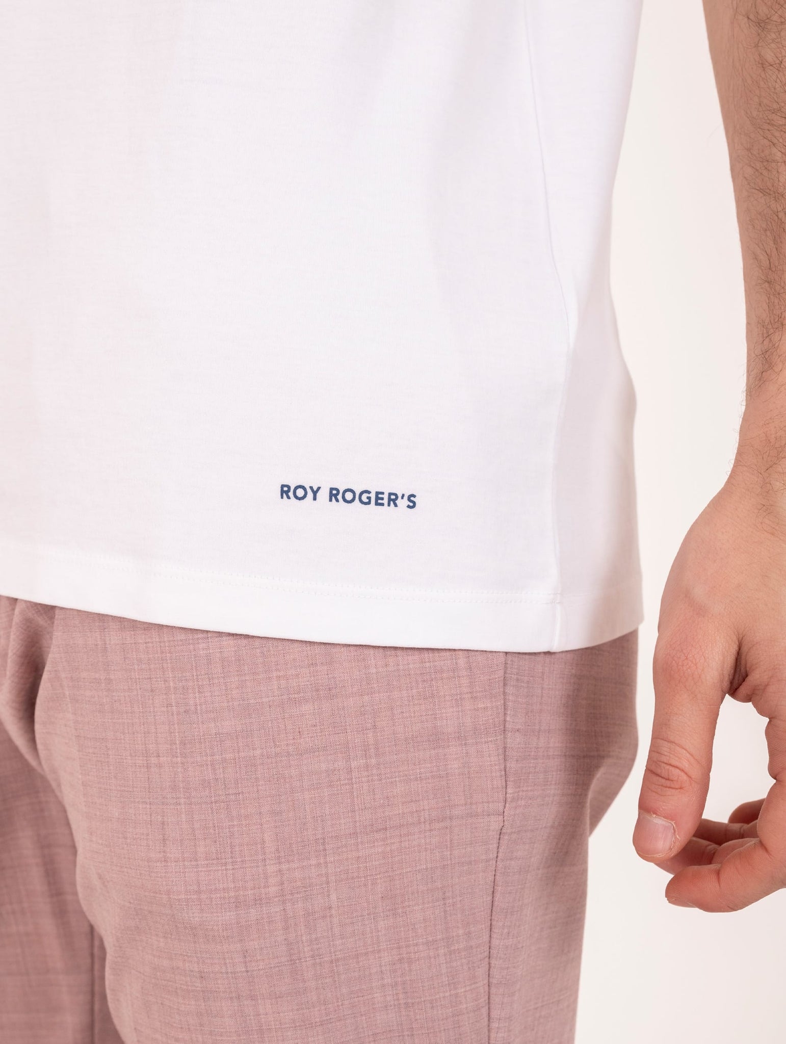 T-Shirt Roy Roger's in Cotone Supima Bianco Ottico