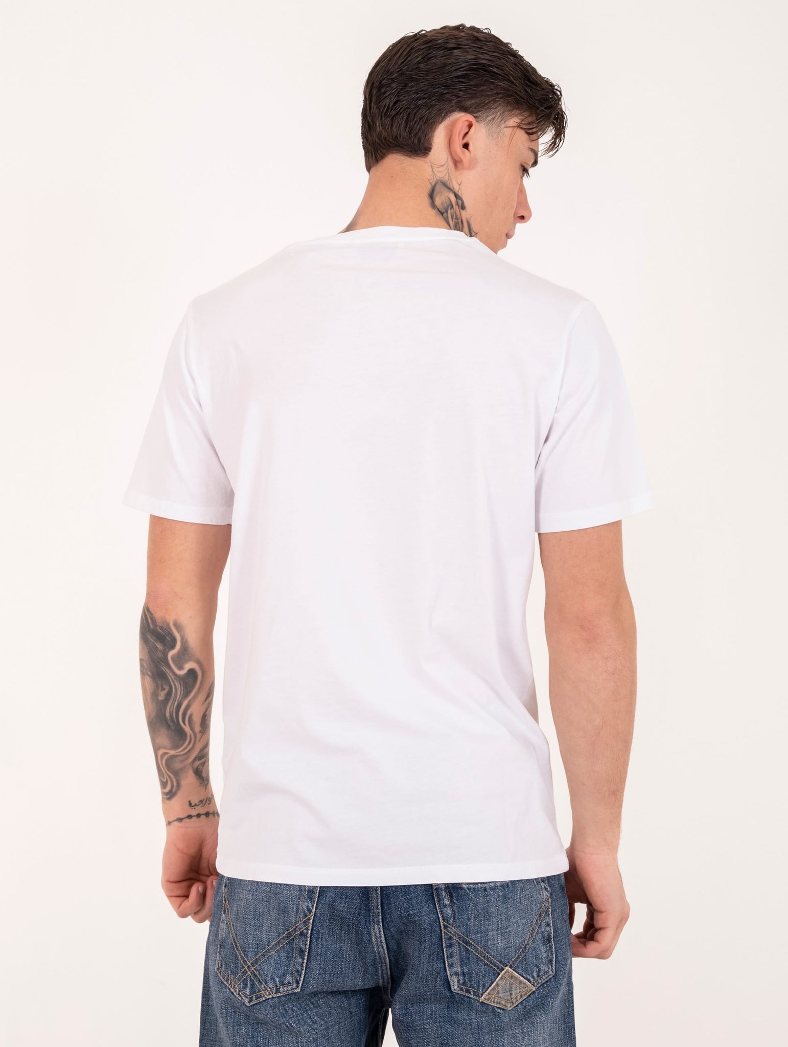 T-Shirt Roy Roger's in Cotone Bianca con Stampa Nera