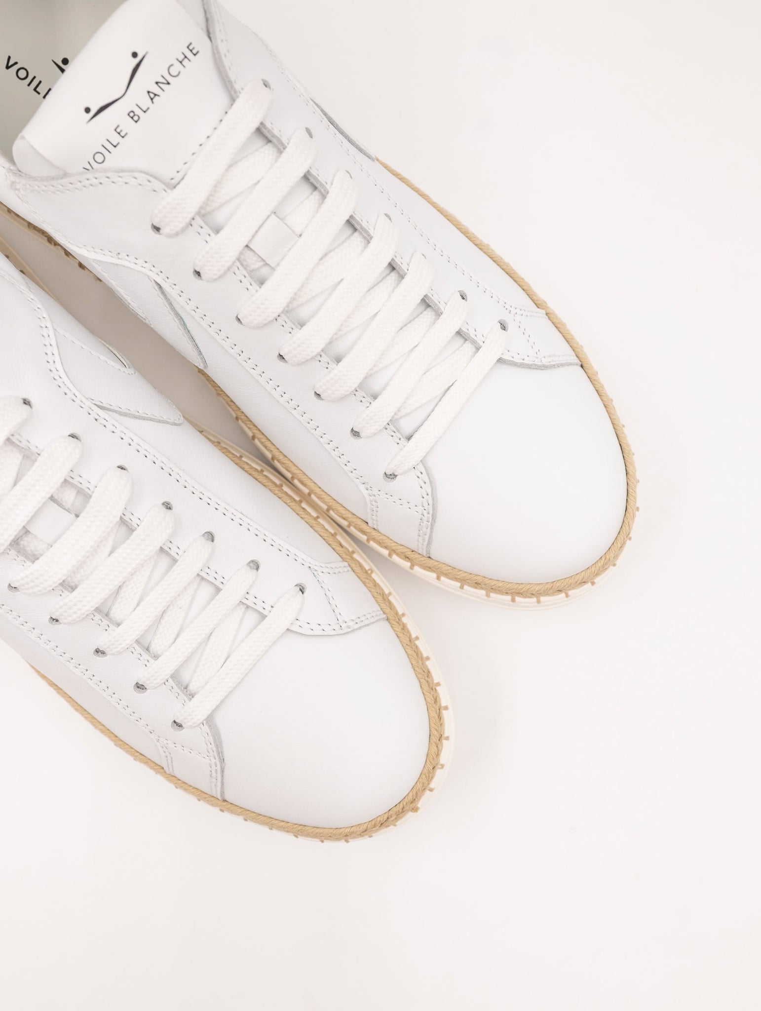 Sneakers Layton Voile Blanche In Pelle e Corda Bianca