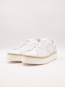 Sneakers Layton Voile Blanche In Pelle e Corda Bianca