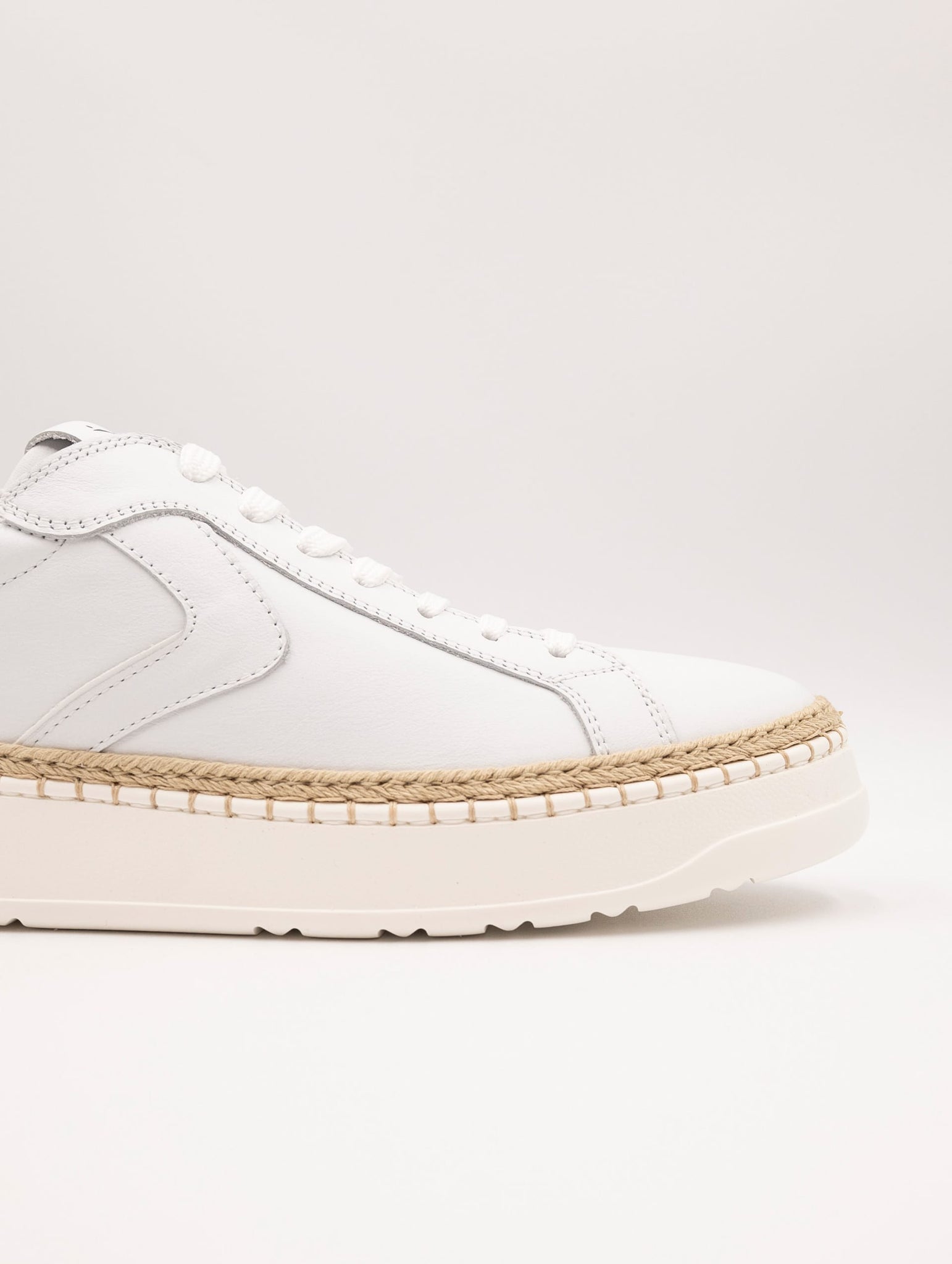 Sneakers Layton Voile Blanche In Pelle e Corda Bianca