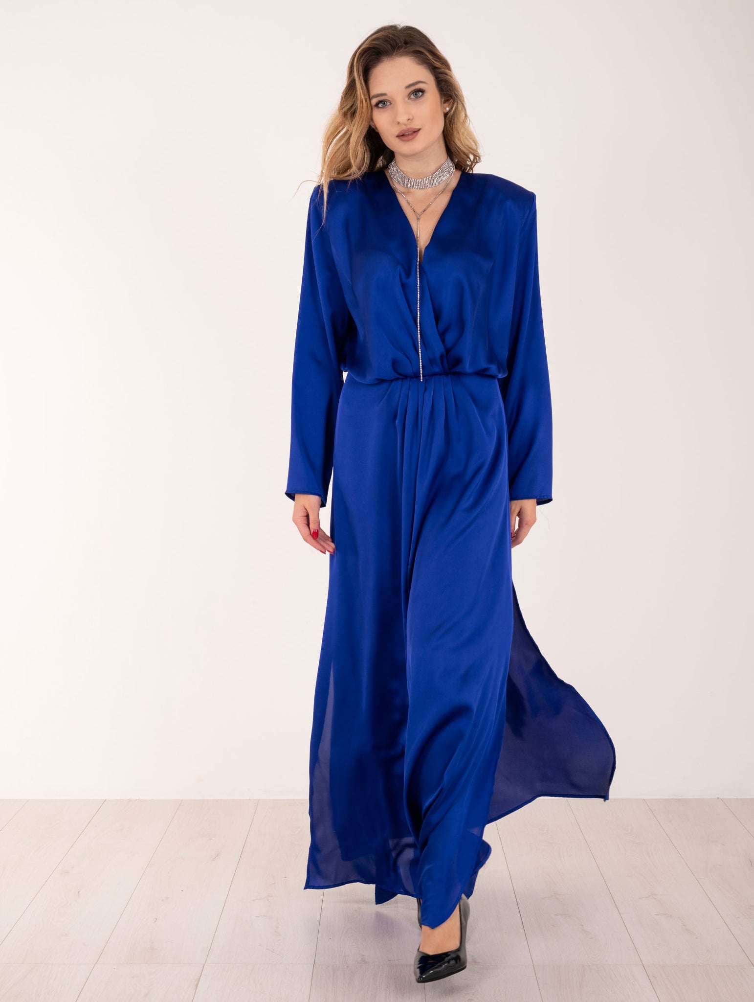 Abito Simona Corsellini in Satin Bluette