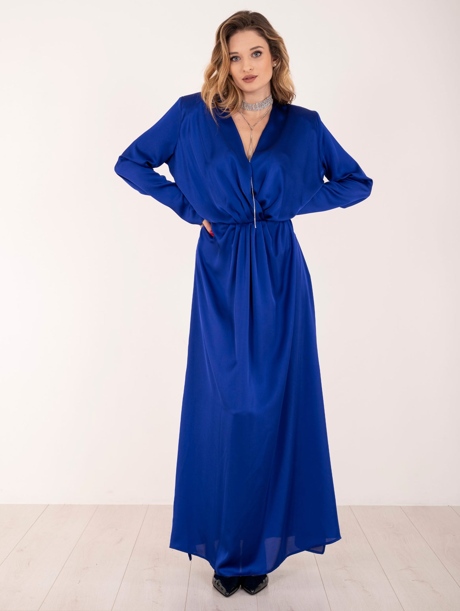 Abito Simona Corsellini in Satin Bluette