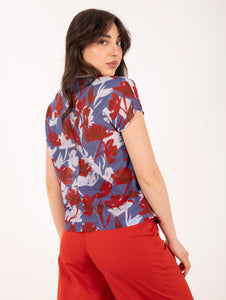 Blusa Alessia Santi in Cotone Rossa Bianca e Blu