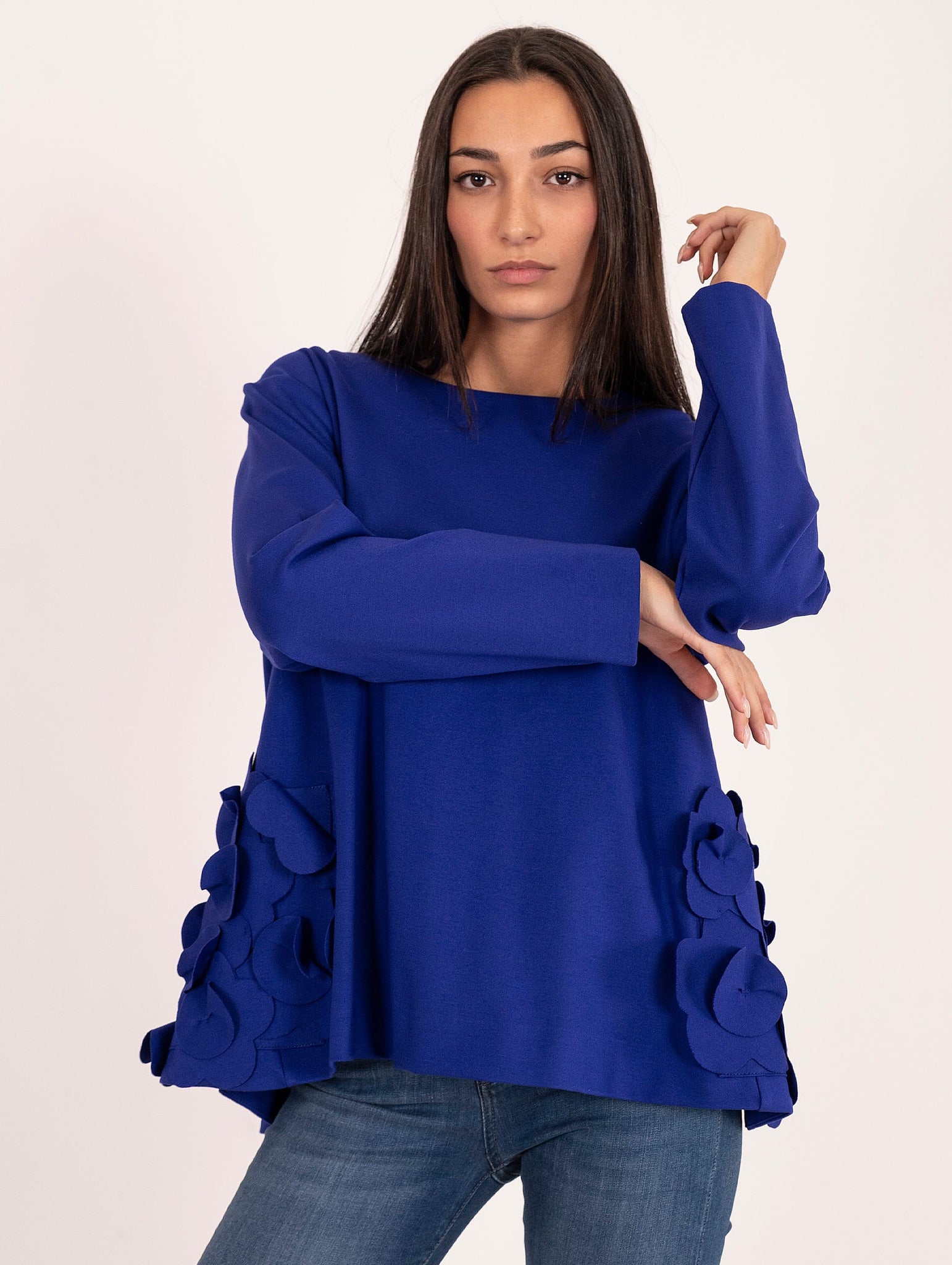 Blusa Meimeij Petalo Punto Milano Ametista