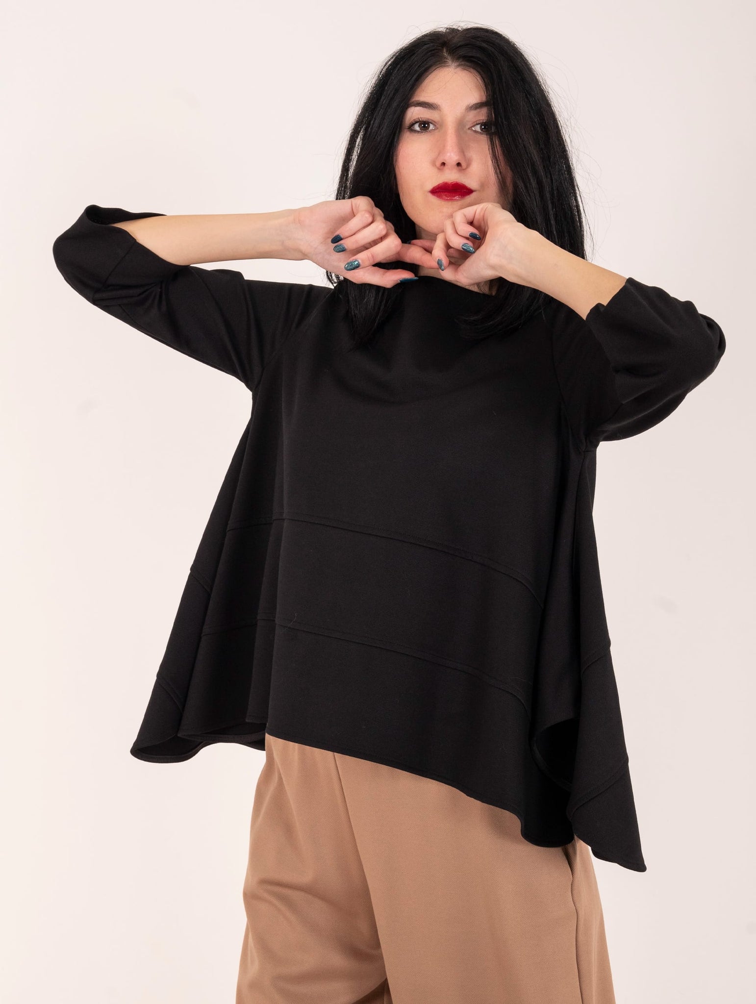 Blusa Meimeij Punto Milano Nero