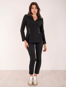 Blusa Simona Corsellini in Crepè Nero