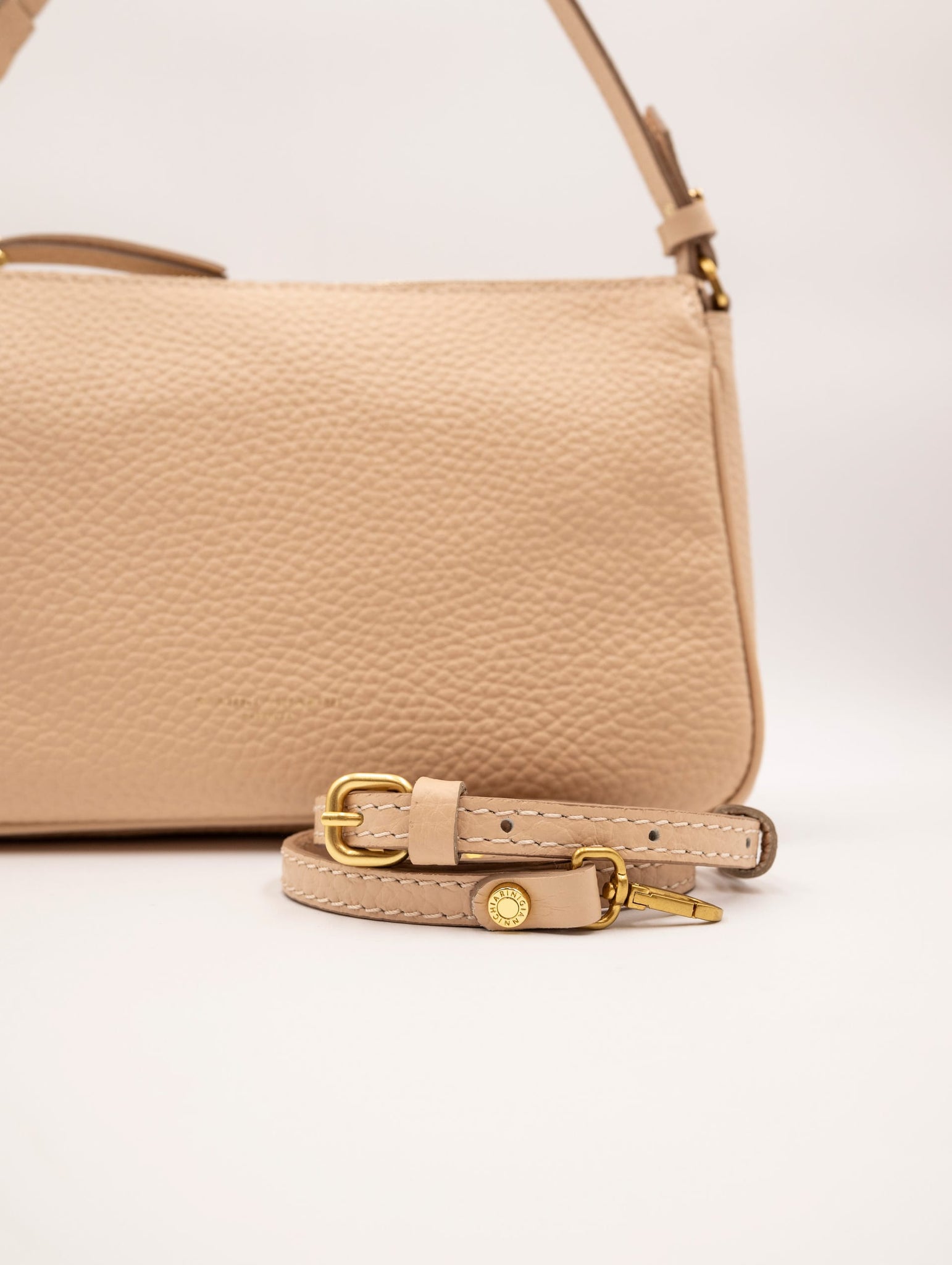 Borsa Brooke Gianni Chiarini in Pelle Martellata Crema