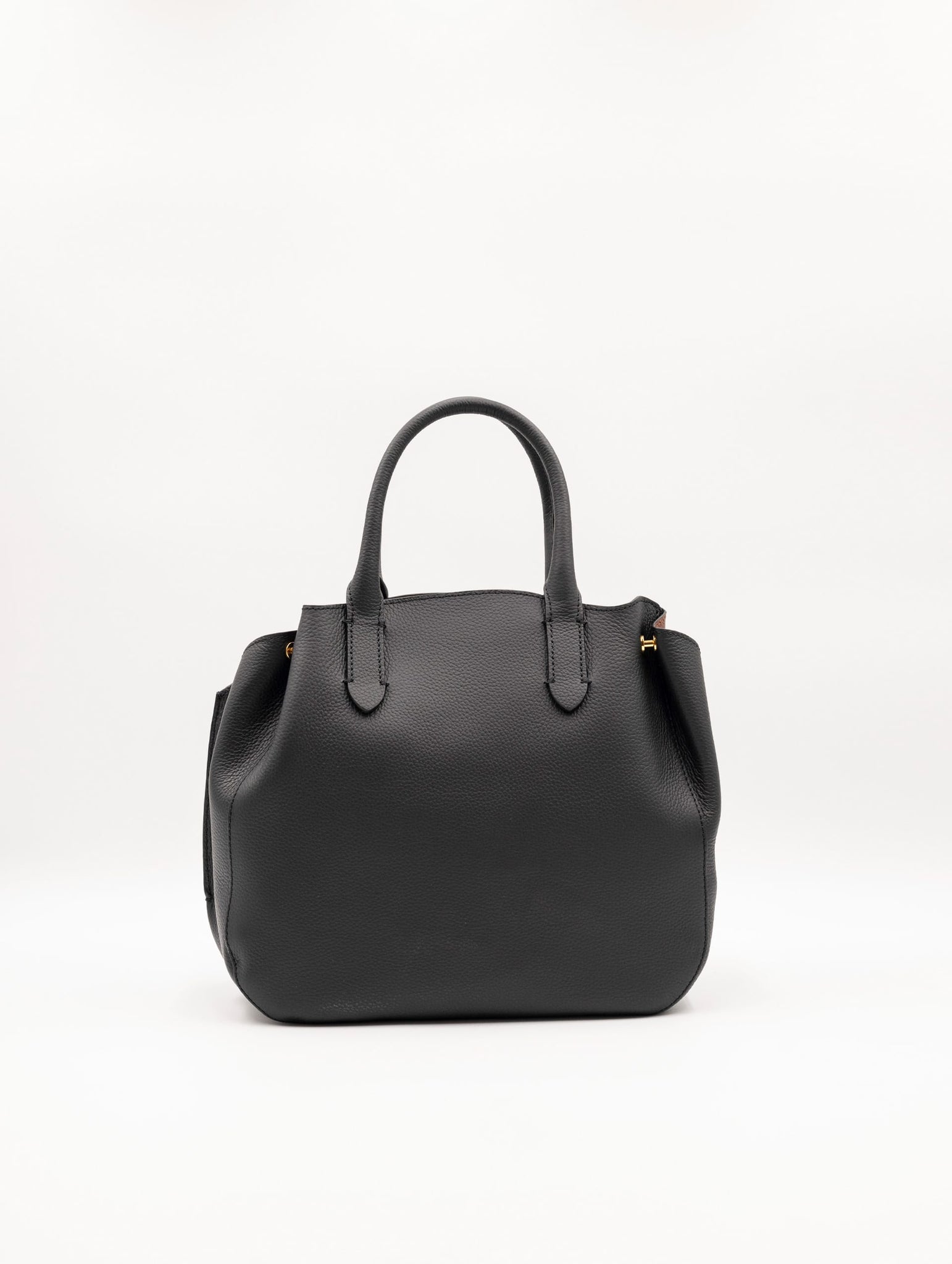 Borsa Coccinelle Soft Wear in Pelle Martellata Double Nero e Caramello